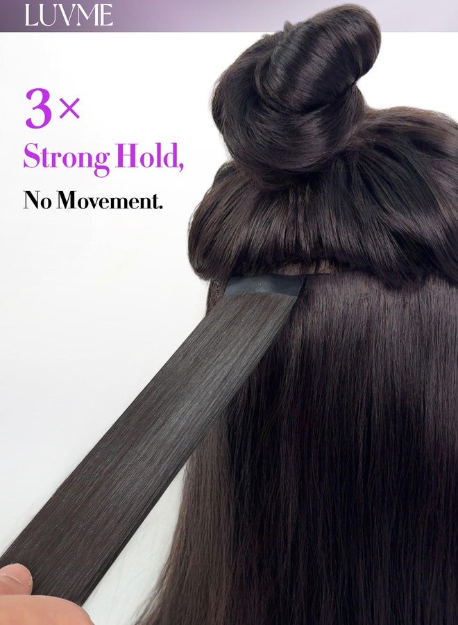 LUVME Invisible Tape in Hair Extensions Human Hair 18 Inch 110g 50pcs Natural Black Straight Double Sided Seamless Tape Extensions - Image 2